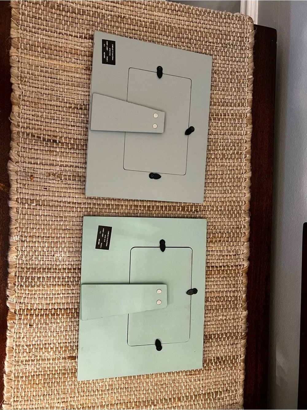 Wooden 'Beach' Picture Frame in Light Blue and Cream